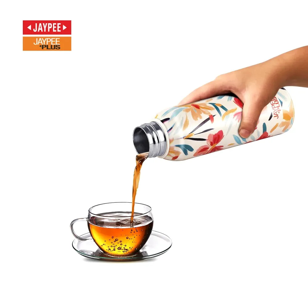 Jaypee Plus Punch Prime Stainless Steel Printed Vacuum Insulated Water Bottle 620 ml | ISI Certified Rustproof & Leakproof Flask with 24Hrs Hot & Cold Ideal for School Kids, Office & Travel -